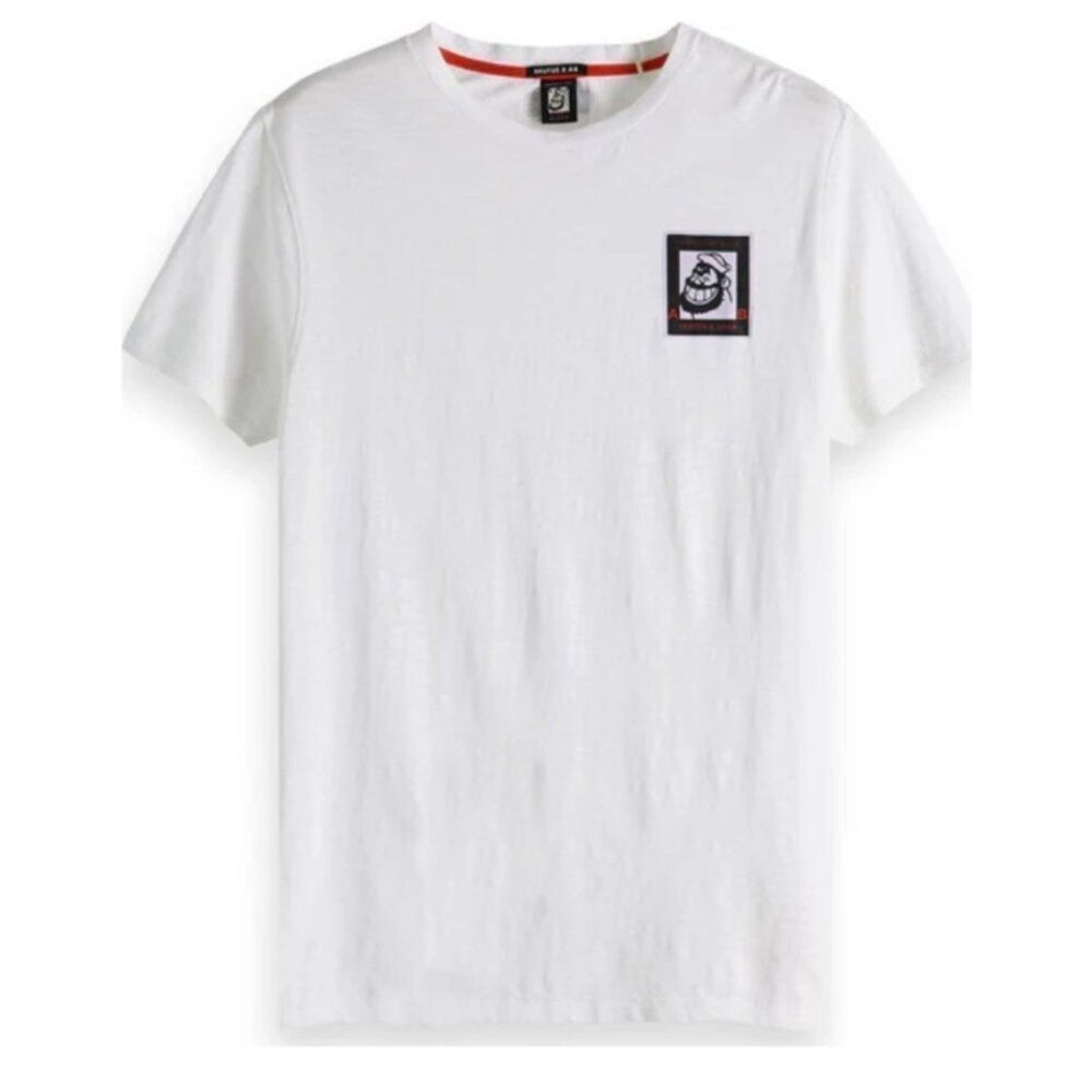Scotch & Soda Brutus x AB Amsterdams Blauw T-Shirt Mens Size M White Popeye